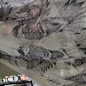 Scarf ALDO birds Black & white Scarves & Wraps